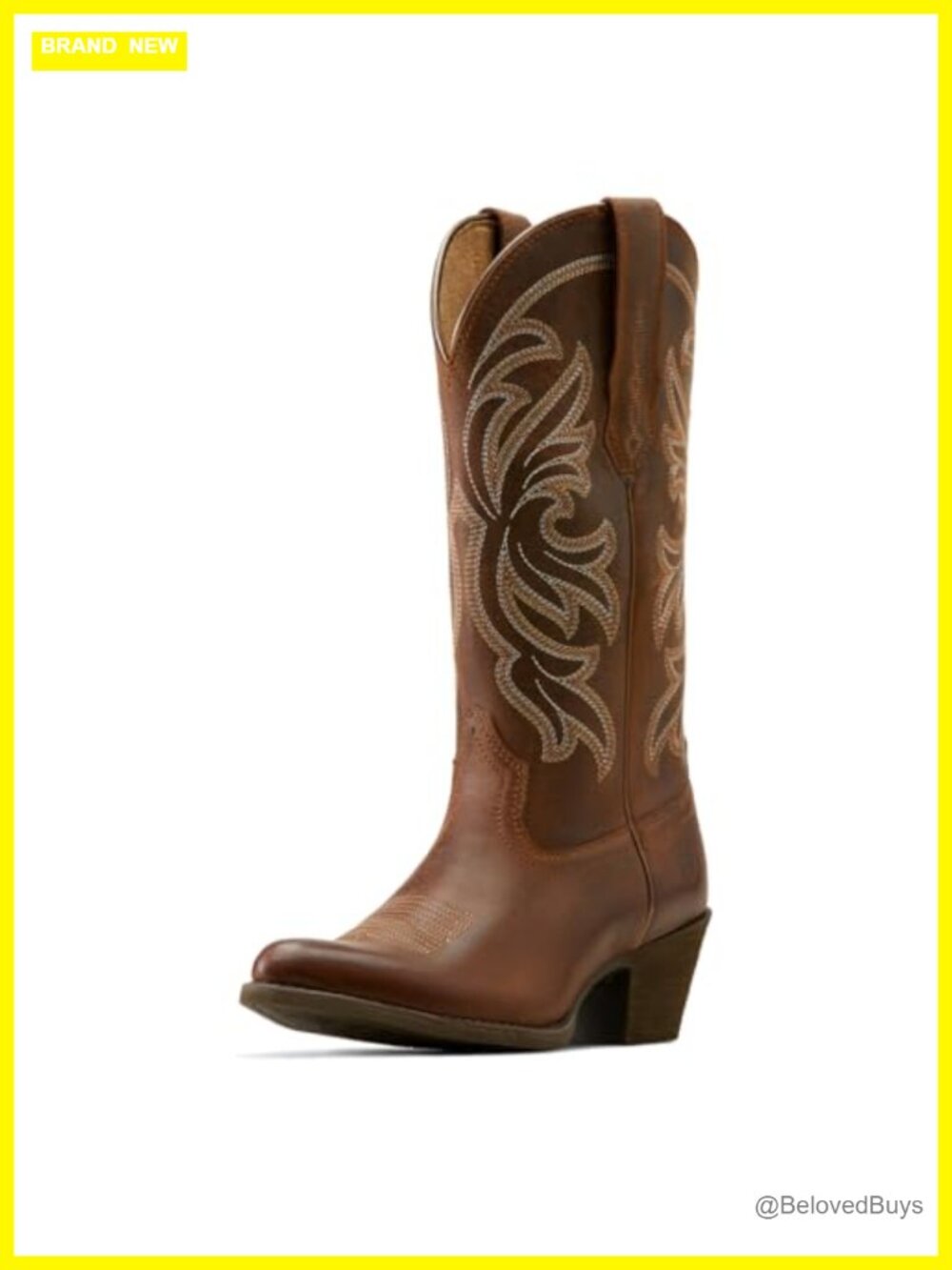 StretchFit Leather Western Boots J Toe Mid-Calf Calf High Work